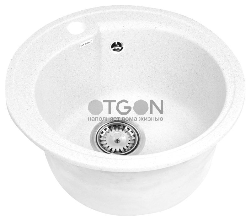 Мойка гранитная Otgon S-4, белый крап, матовый