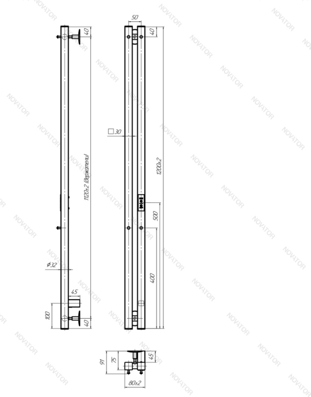 Otgon Stella PRO OTG-LSTPE120-8GFMRt, 120х8 см, графит