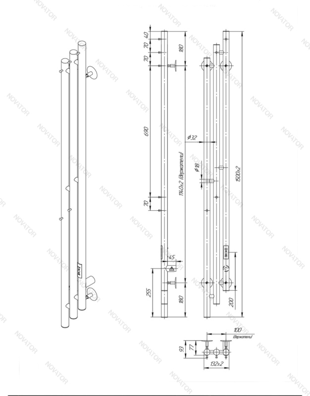 Otgon Stem OTG-LSTE150-13BRRt 150х13 см, правый, черный муар