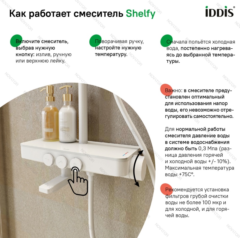 Iddis Shelfy SHEWTBTi06, белый матовый
