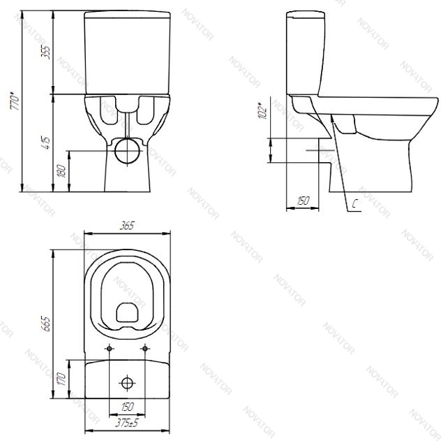 Cersanit City Clean ON 61225 (S-KO-CIT011-3/5-COn-S-DL-W)